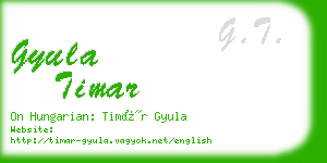 gyula timar business card